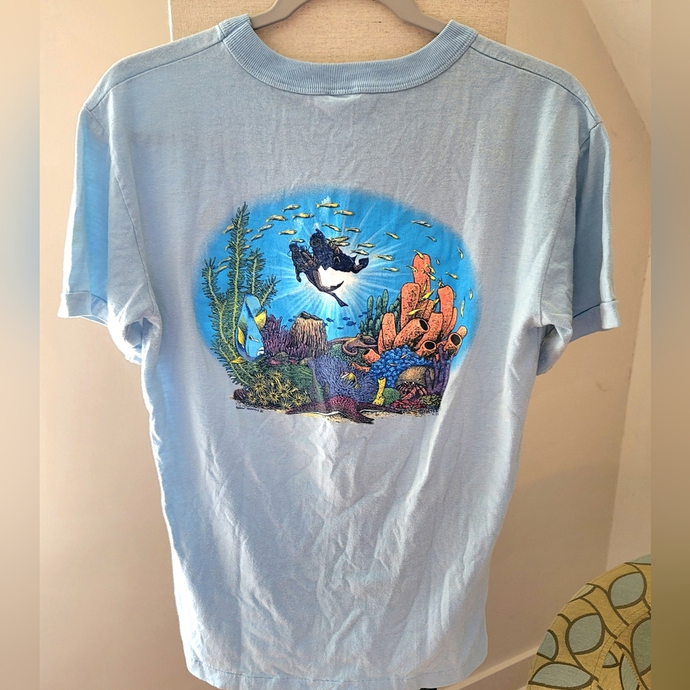 VTG '80s-'90s Single Stitch Dive Shirt Large